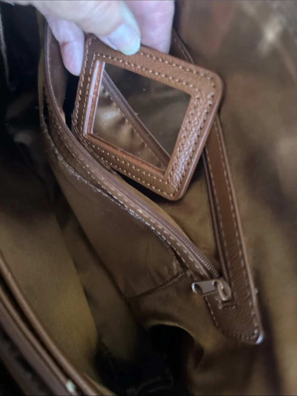 Joy & Iman Caramel Brown Dome Satchel Handbag